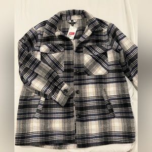 H&M Navy Plaid Shacket
